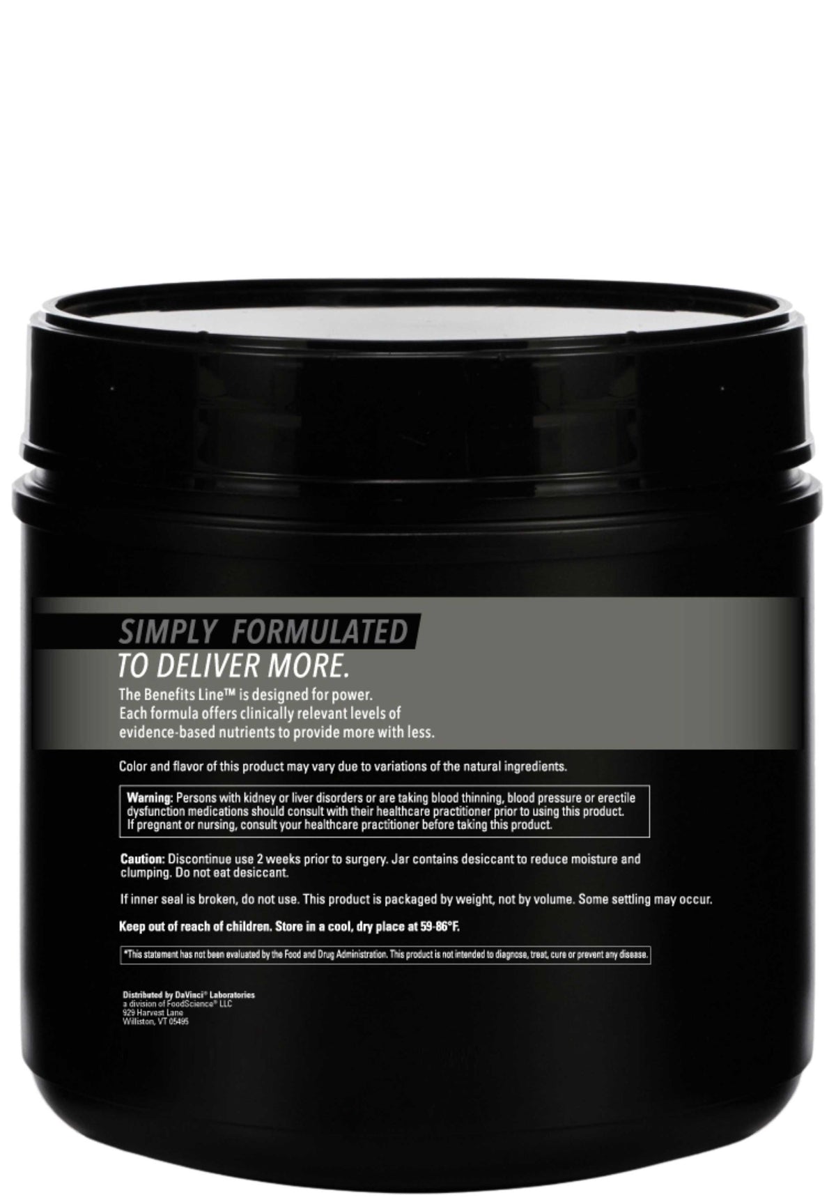 DaVinci Labs Nitro Benefits Back