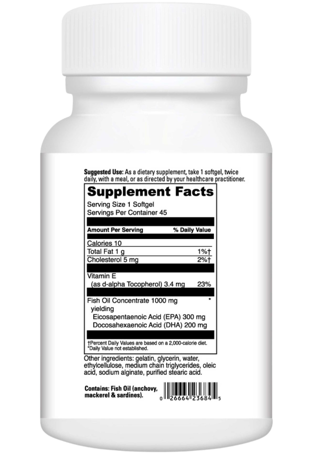 DaVinci Labs Omega-3 1000 Ingredients
