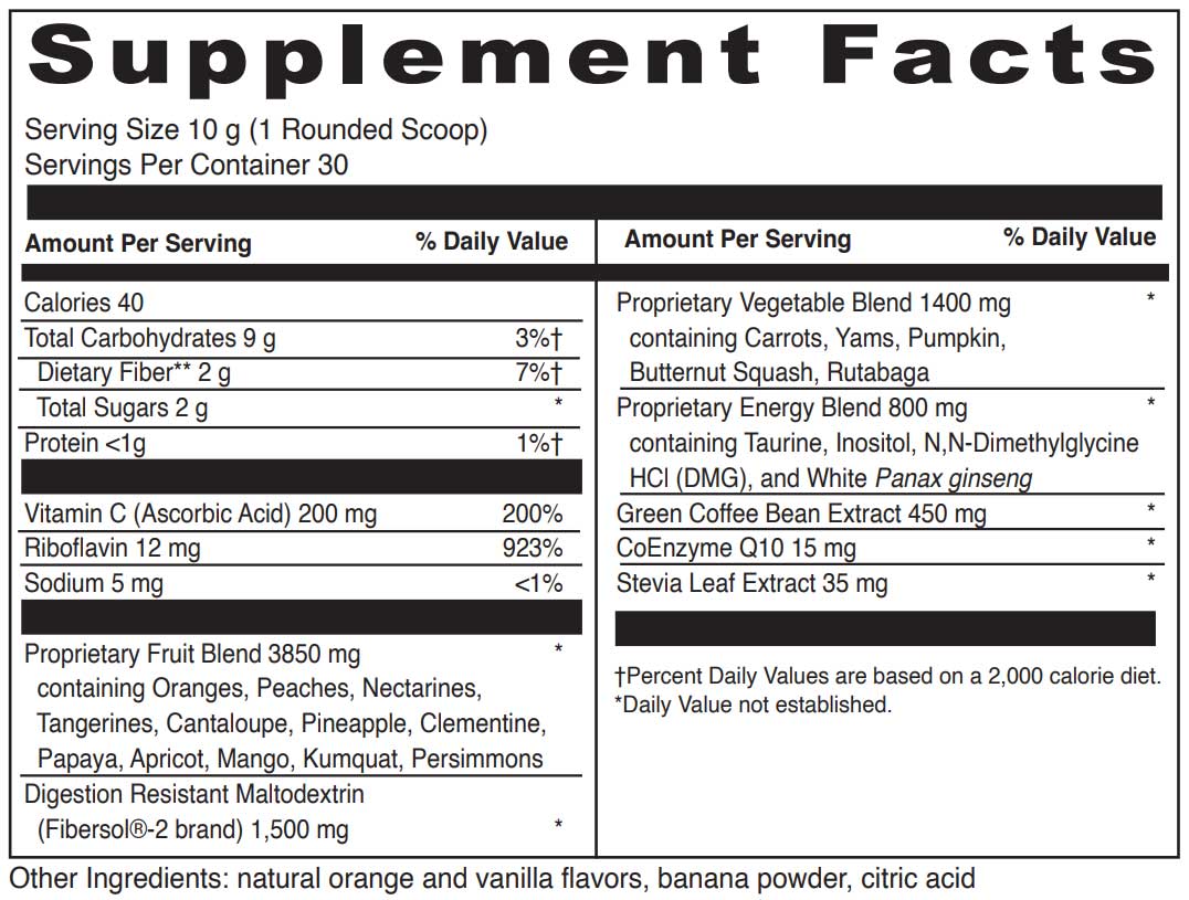 DaVinci Labs Spectra Oranges with CoQ10 Ingredients