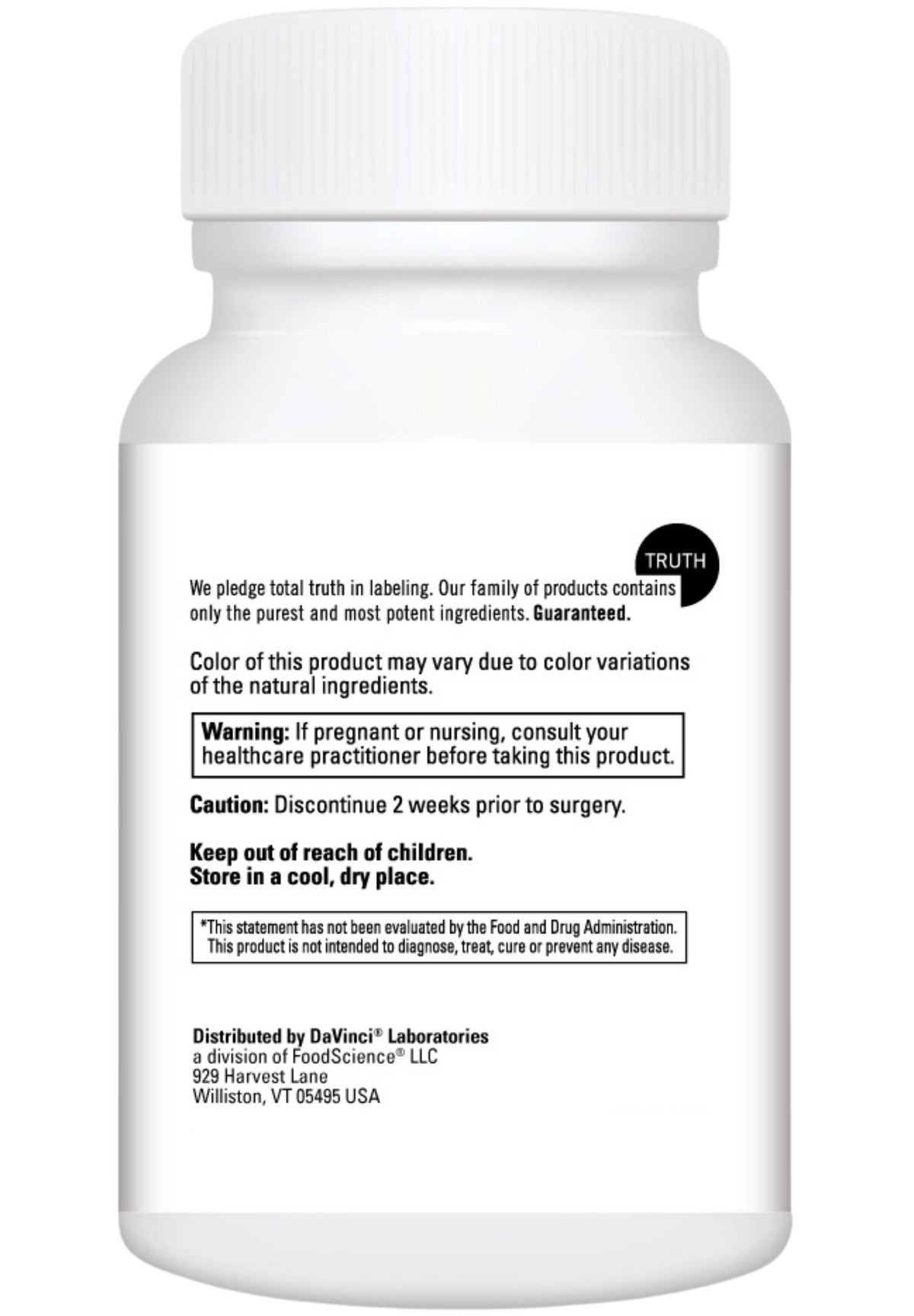 DaVinci Labs Vitamin K2+ Resveratrol Back