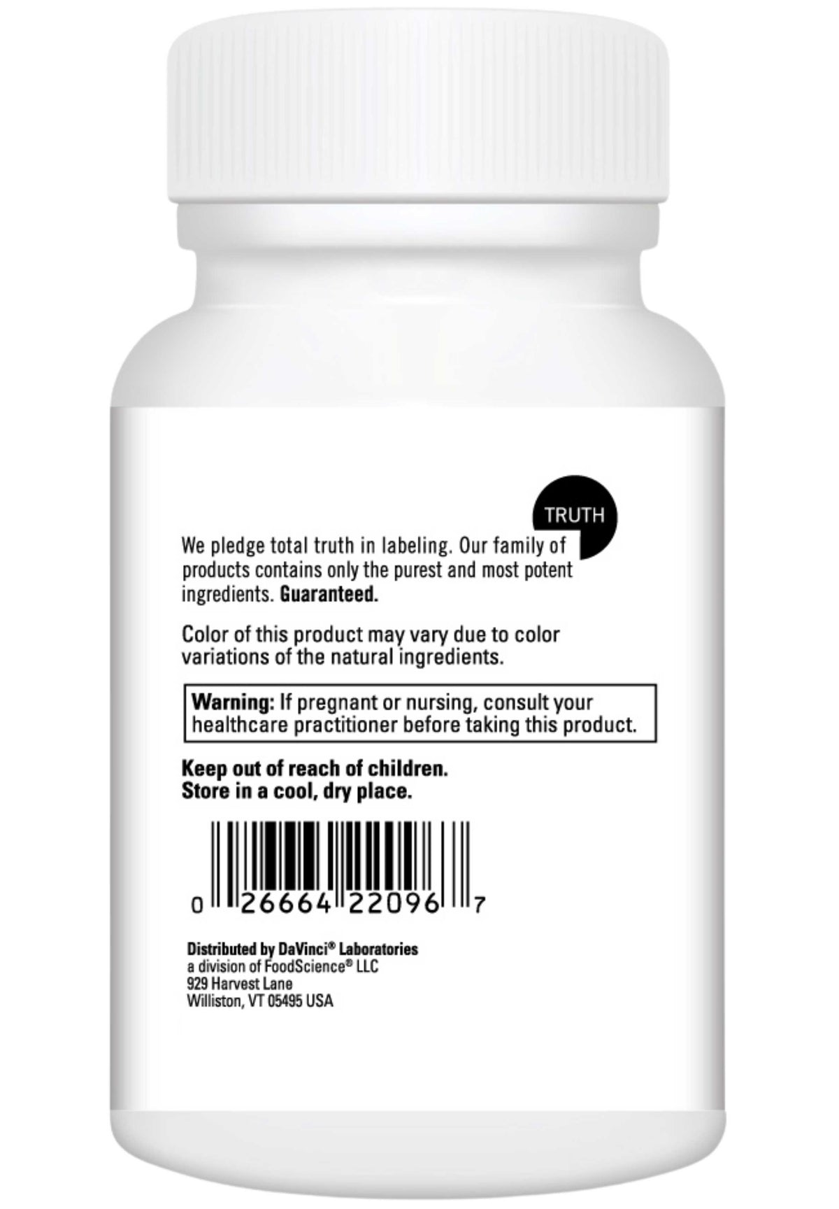 DaVinci Labs Zinc Lozenge Back