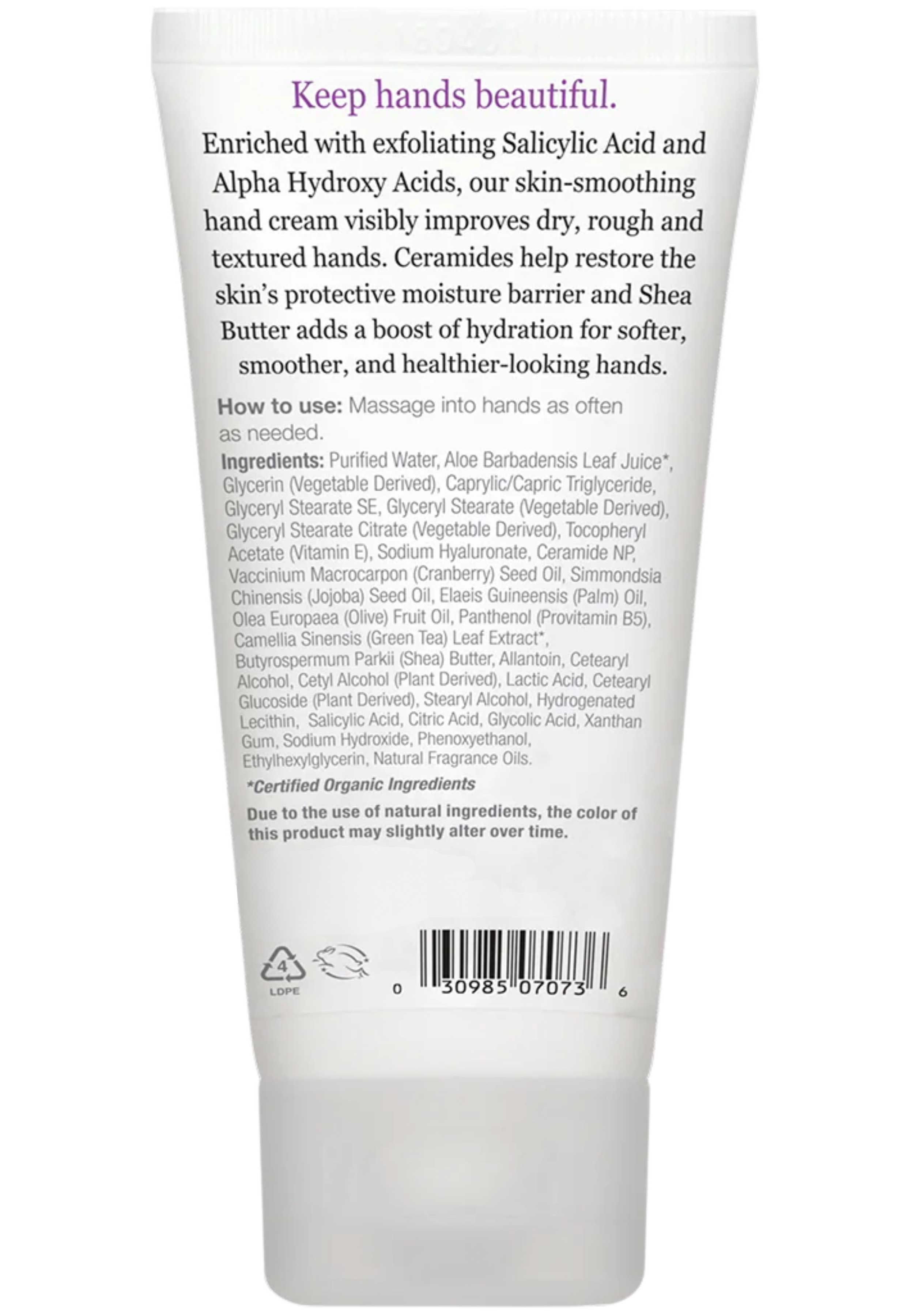 DermaE Natural Bodycare Vitamin E Lavender & Neroli Skin Smoothing Shea Hand Cream Ingredients