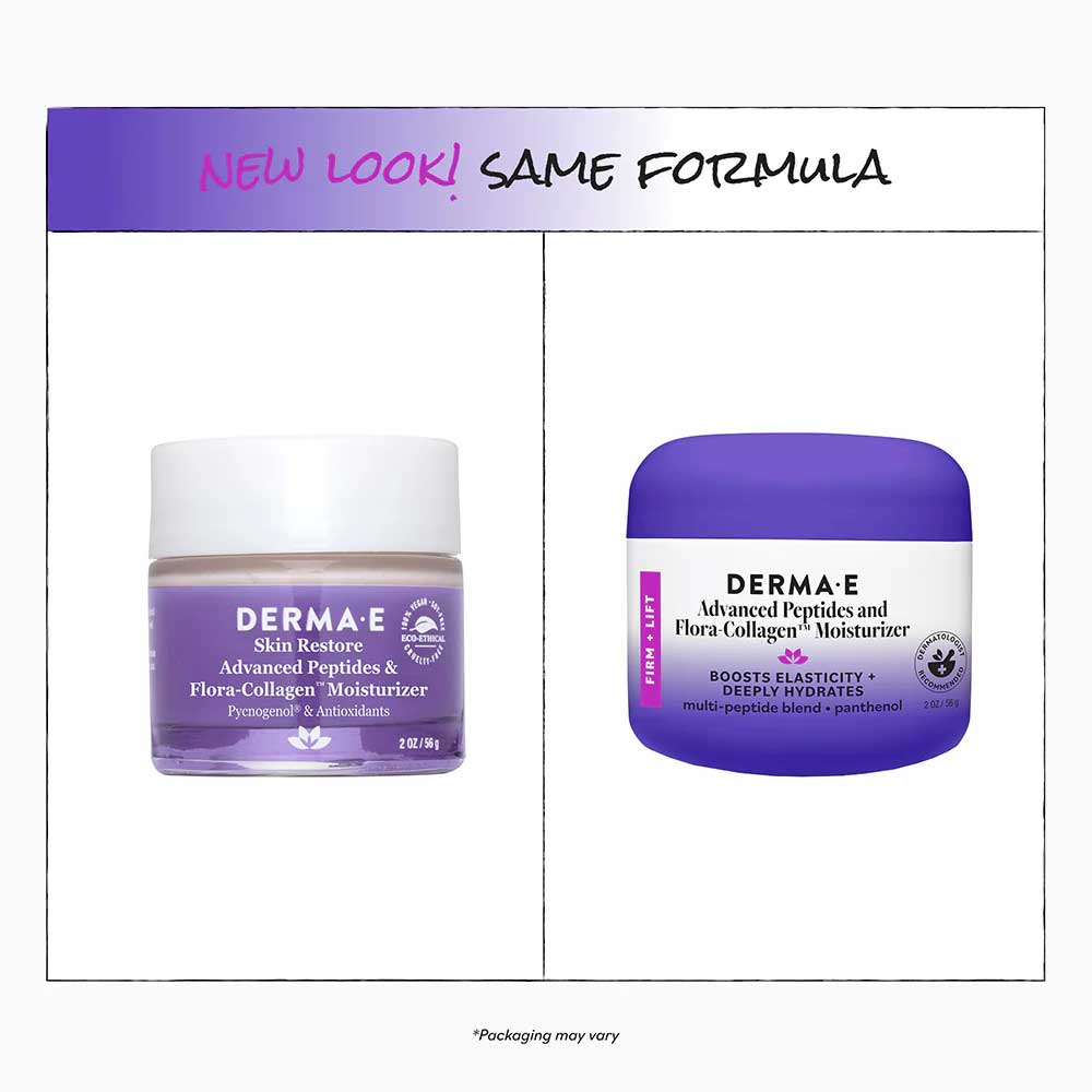 DermaE Natural Bodycare Advanced Peptides and Flora-Collagen Moisturizer New Look