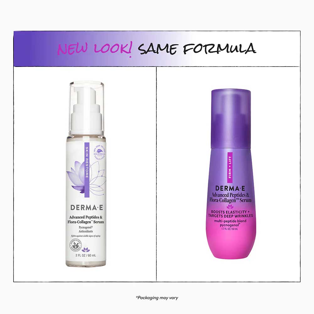 DermaE Natural Bodycare Advanced Peptides & Flora-Collagen Serum New Look