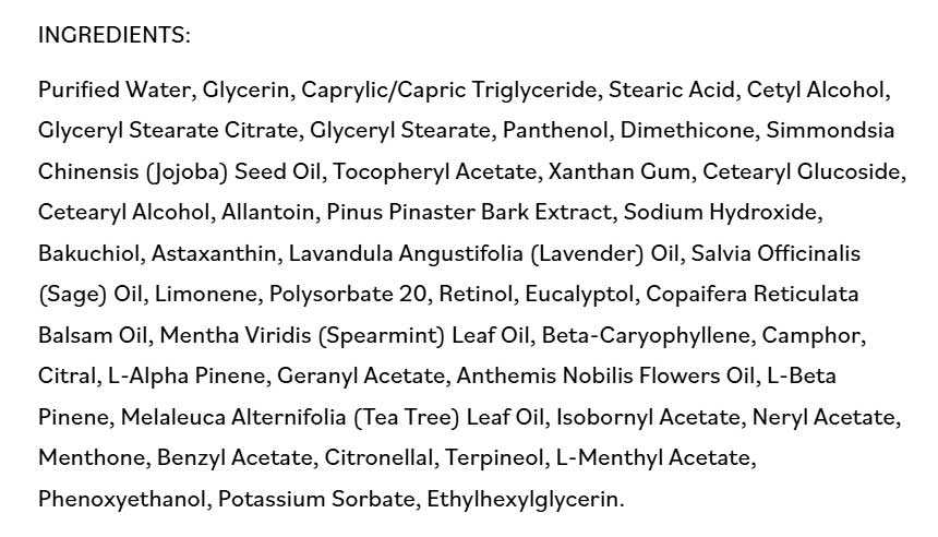 DermaE Natural Bodycare Anti-Aging Regenerative Day Cream Ingredients