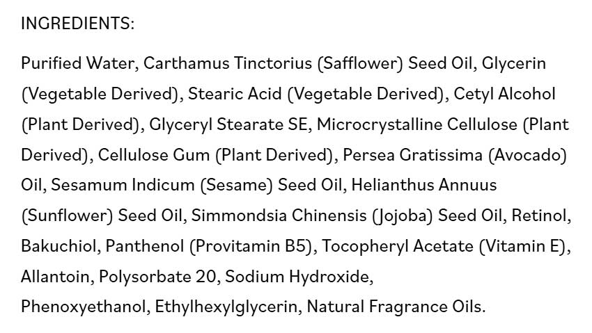DermaE Natural Bodycare Anti-Wrinkle Renewal Cream Ingredients