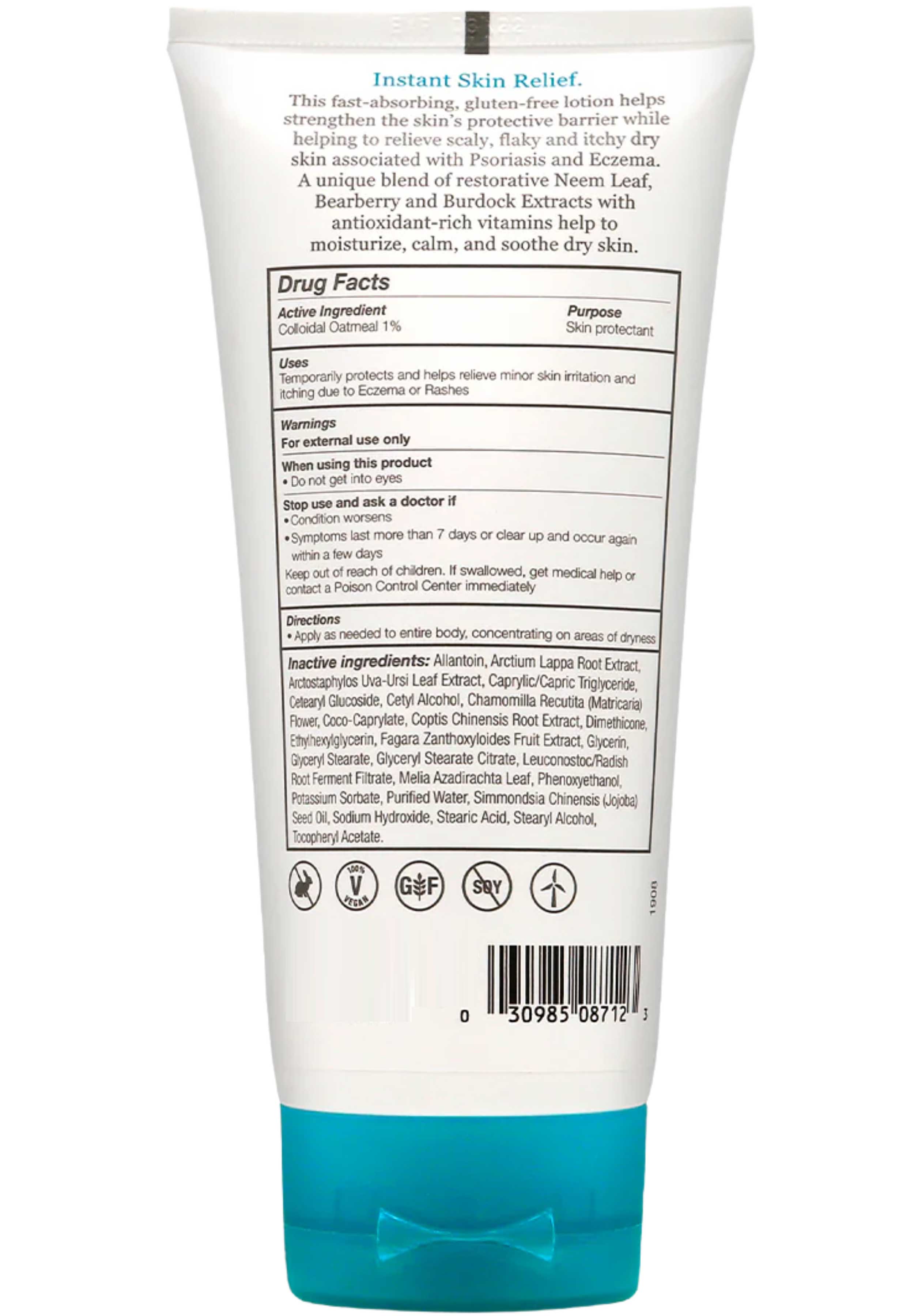 DermaE Natural Bodycare Eczema Relief Lotion Ingredients