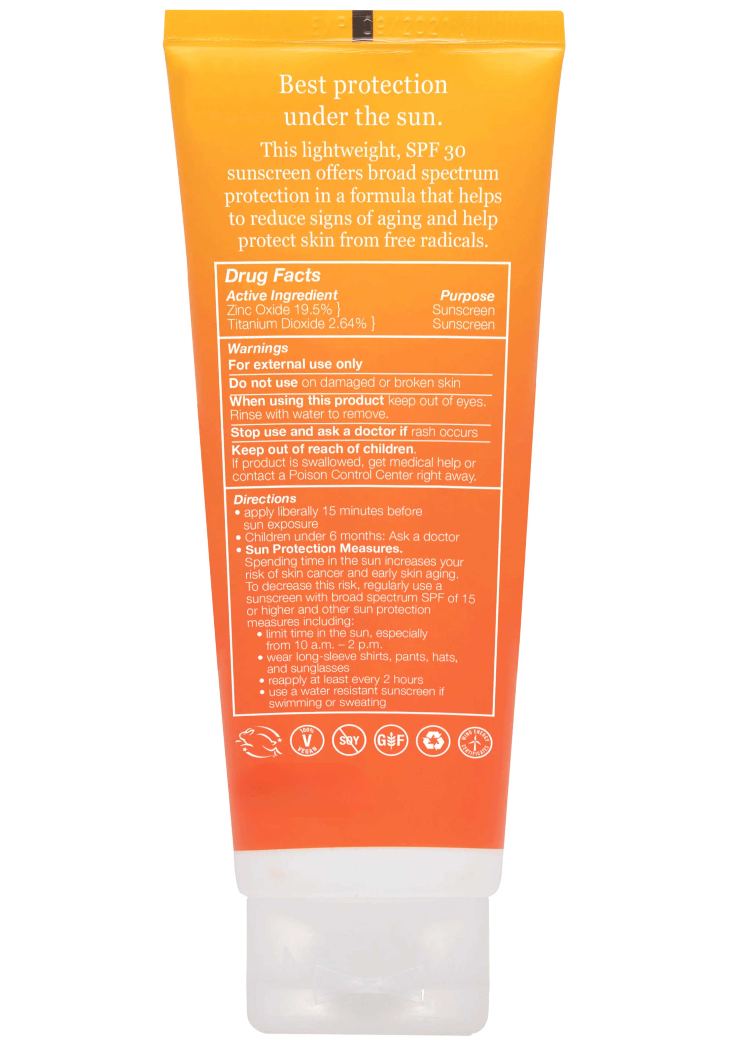 DermaE Natural Bodycare Sun Defense Clear Zinc Sunscreen Ingredients