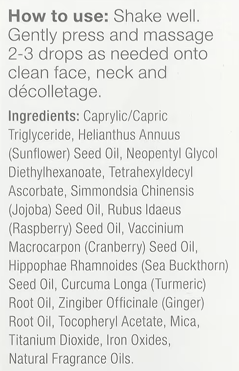 DermaE Natural Bodycare Vitamin C Glow Face Oil Ingredients