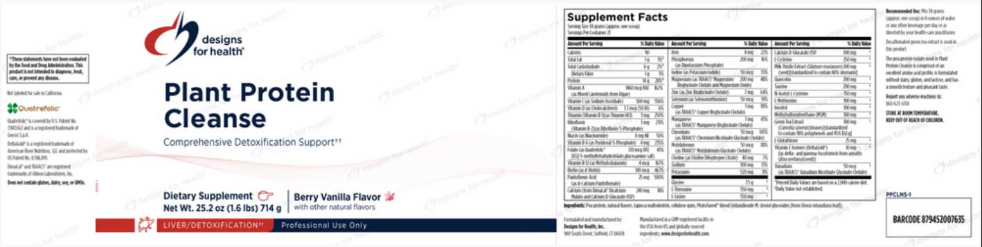 Designs for Health Plant Protein Cleanse Label