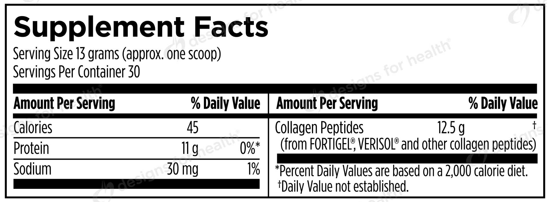 Designs For Sport Collagen Complex Ingredients