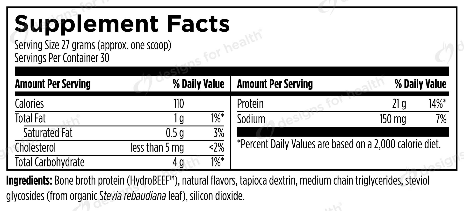Designs For Sport Grass-Fed Beef Protein Ingredients
