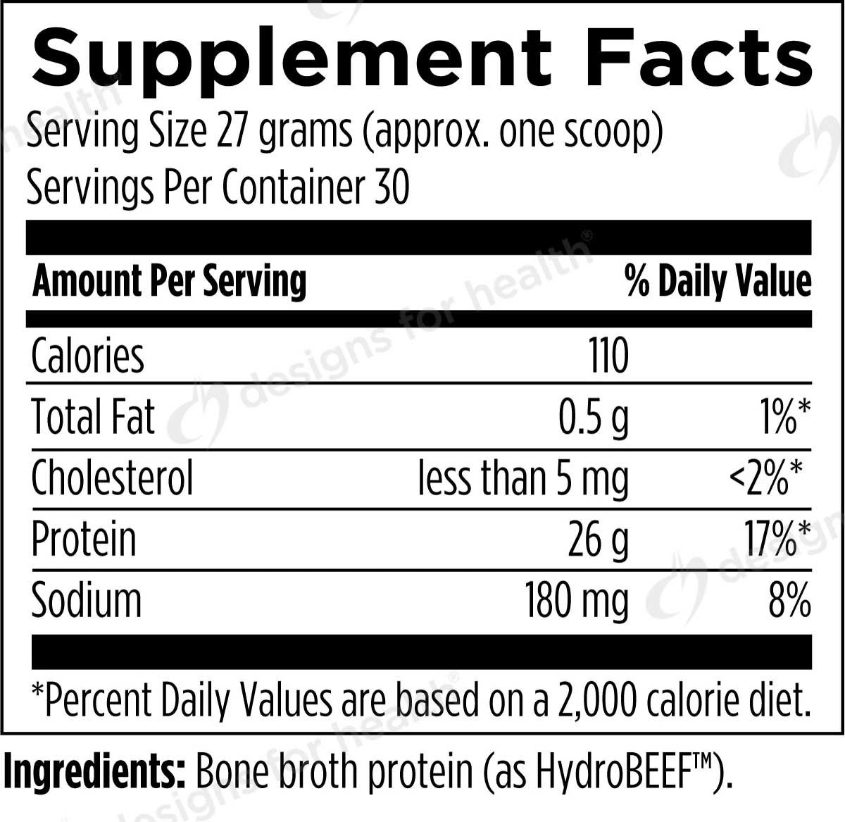 Designs for Health Bone Broth Protein (Formerly PurePaleo) Ingredients
