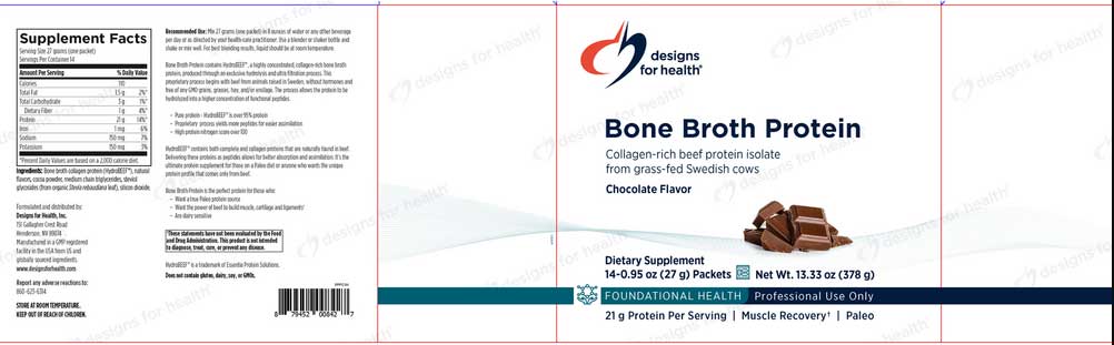 Designs for Health Bone Broth Protein Packets Label