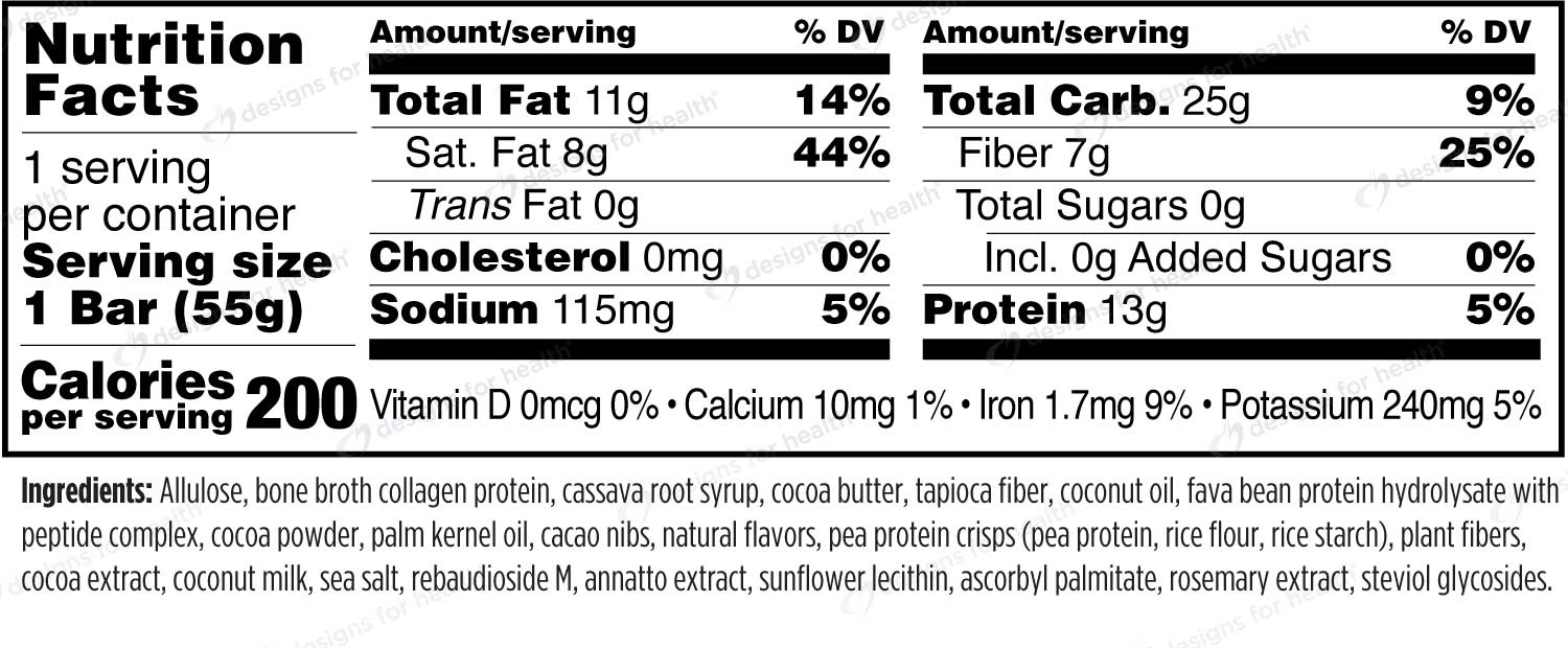 Designs for Health Bone Broth Protein Power (Previously Fx Bar) Ingredients