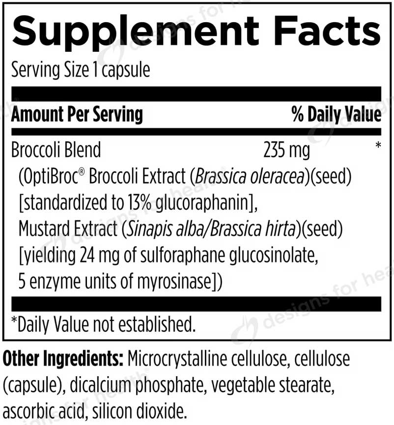Designs for Health BroccoProtect Ingredients