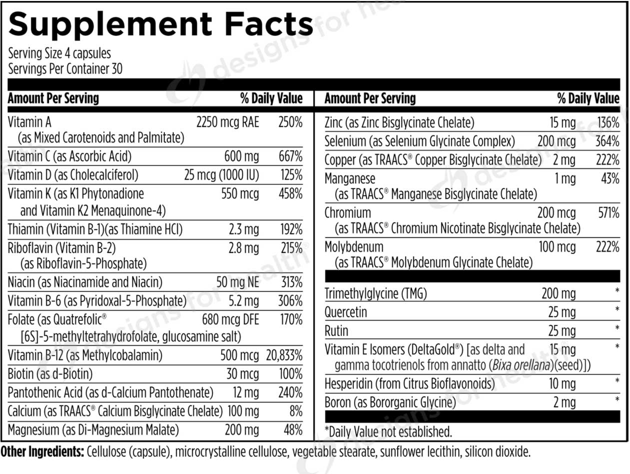 Designs for Health Complete Multi with Copper Ingredients