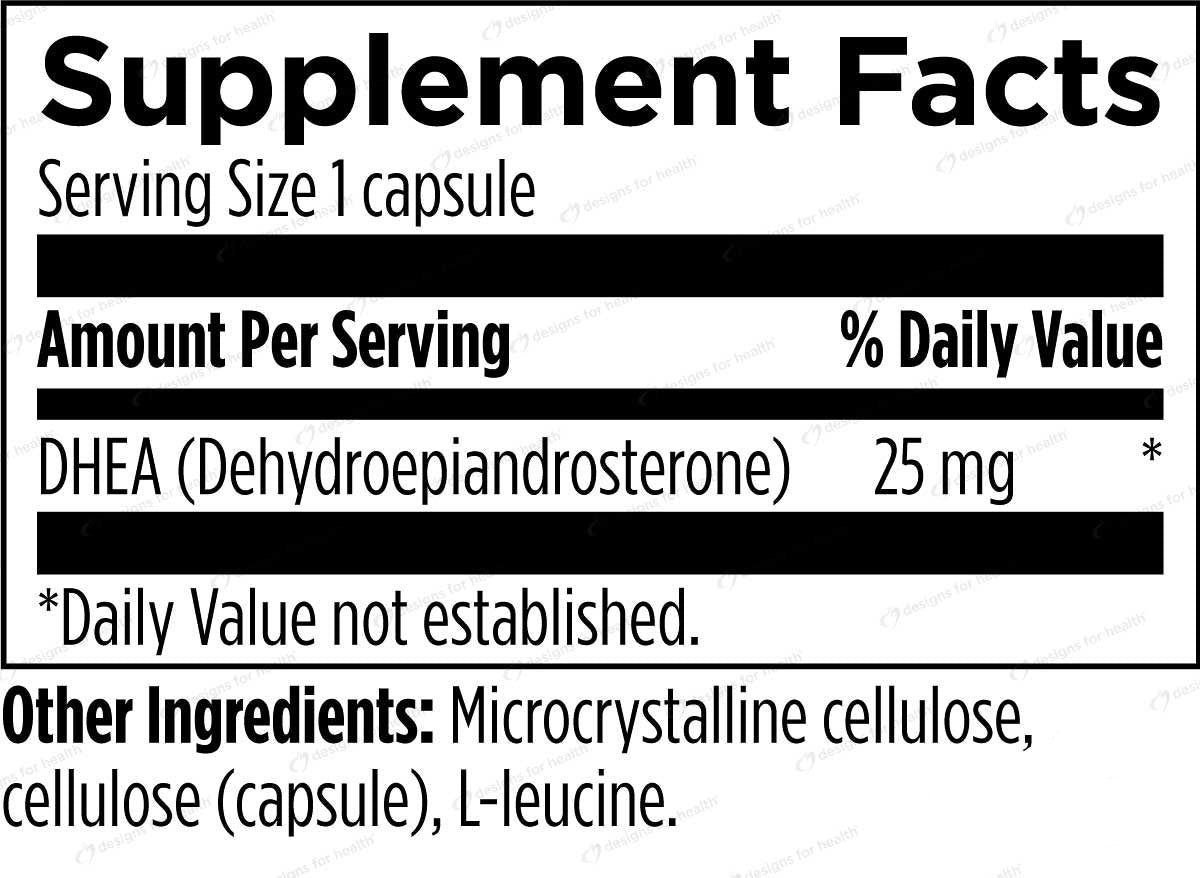 Designs for Health DHEA 25 mg Ingredients 