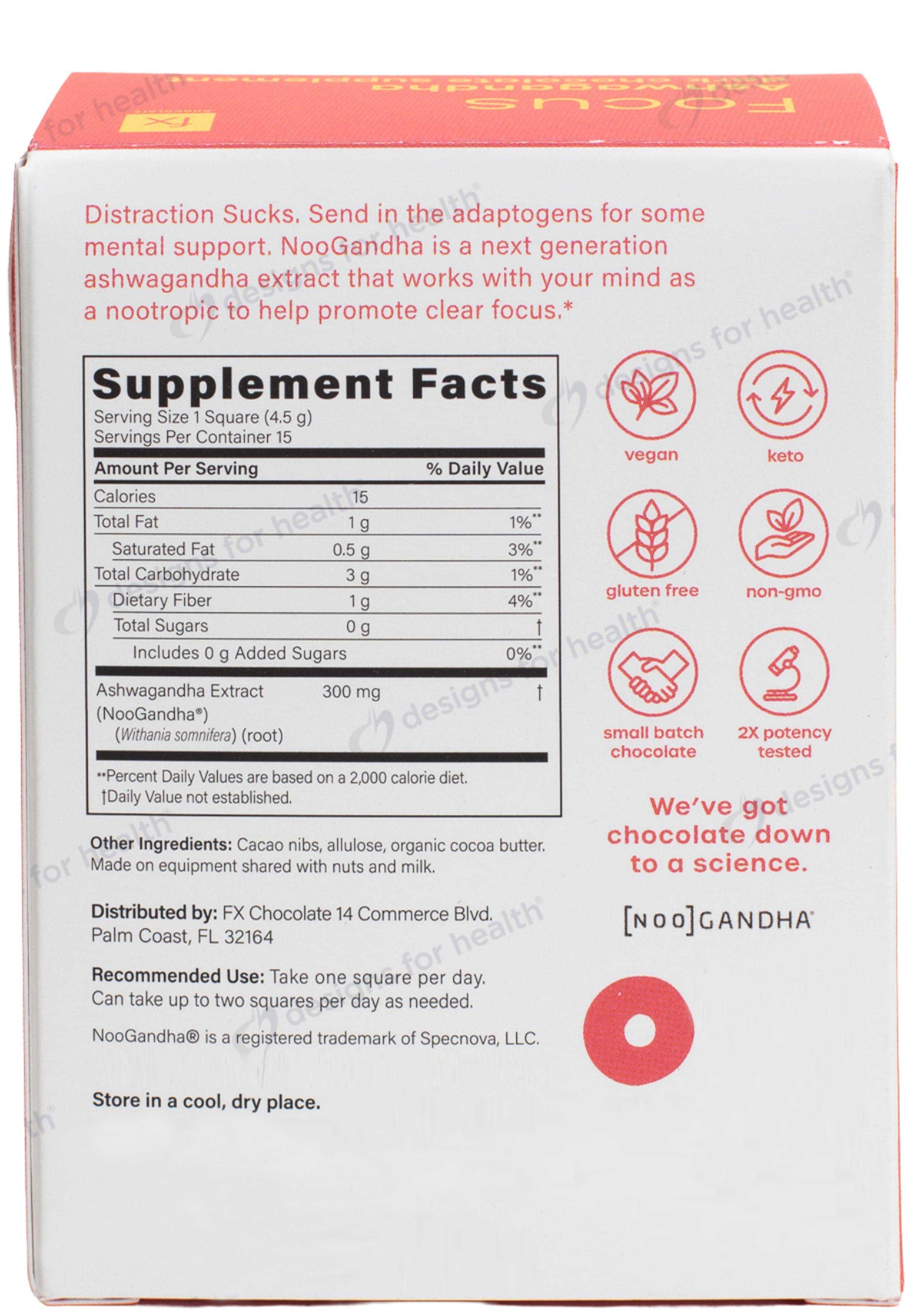 Designs for Health Fx Chocolate Focus Ingredients