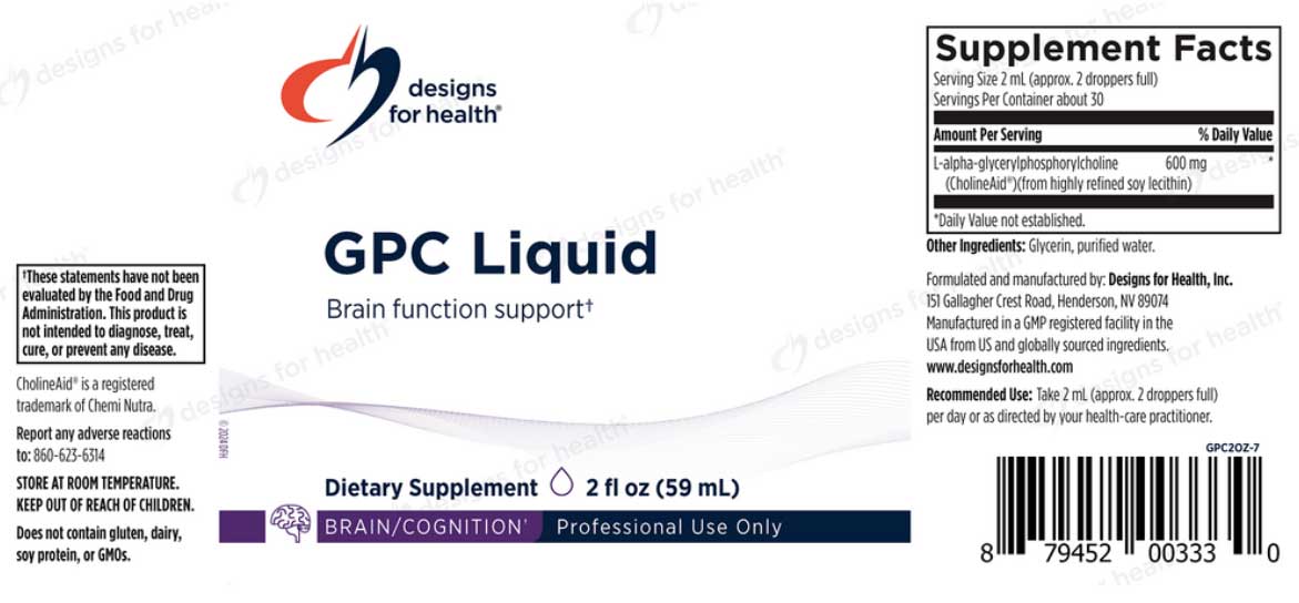 Designs for Health GPC Liquid Label