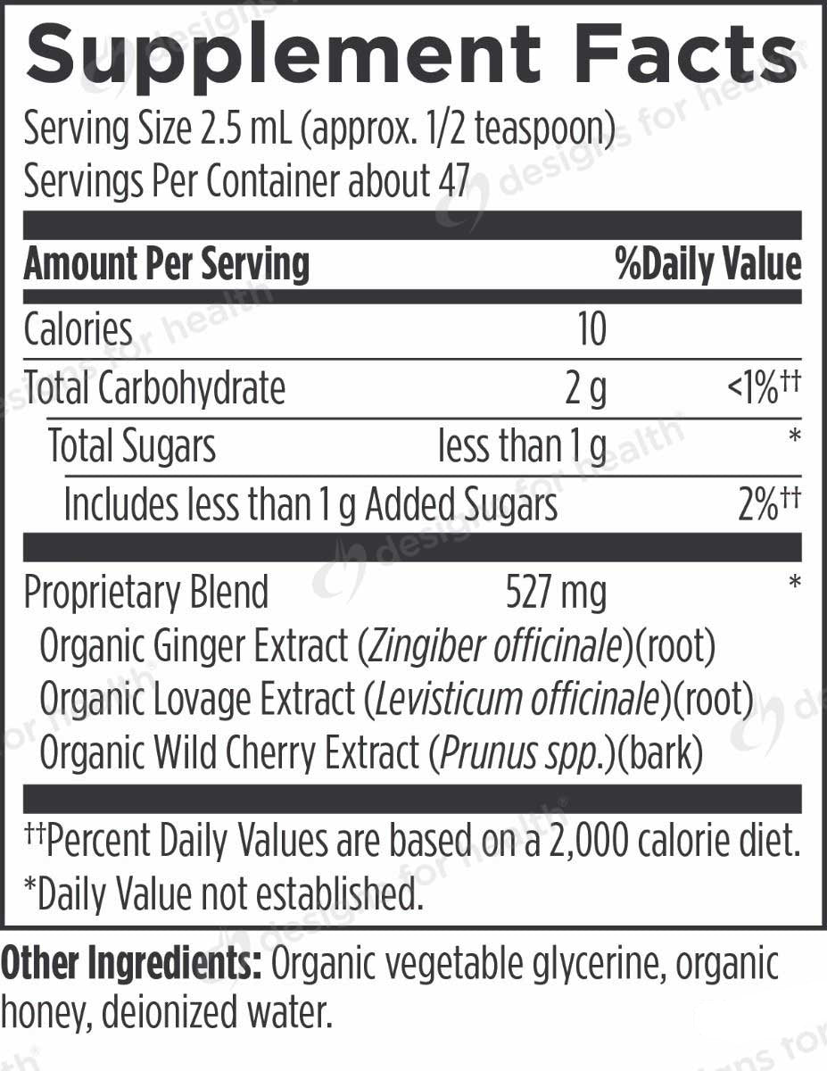 Designs for Health Ginger-Tussin Organic Syrup Ingredients