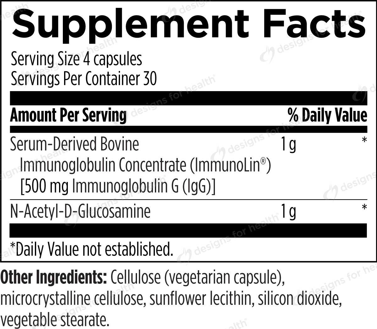 Designs for Health IgGI Shield Capsules Ingredients