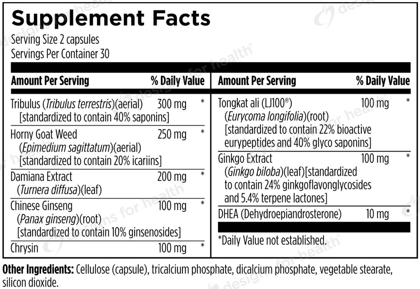 Designs for Health LibidoStim-F Ingredients