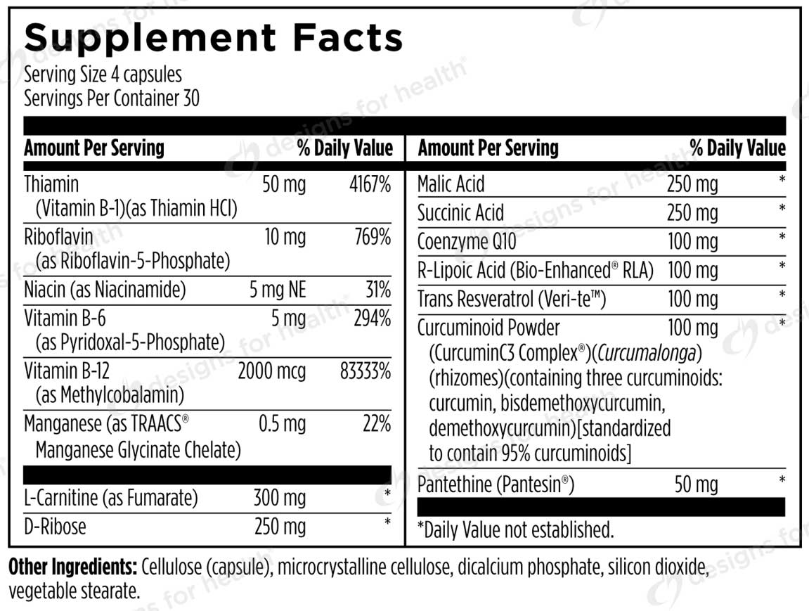 Designs for Health Mitochondrial NRG Ingredients