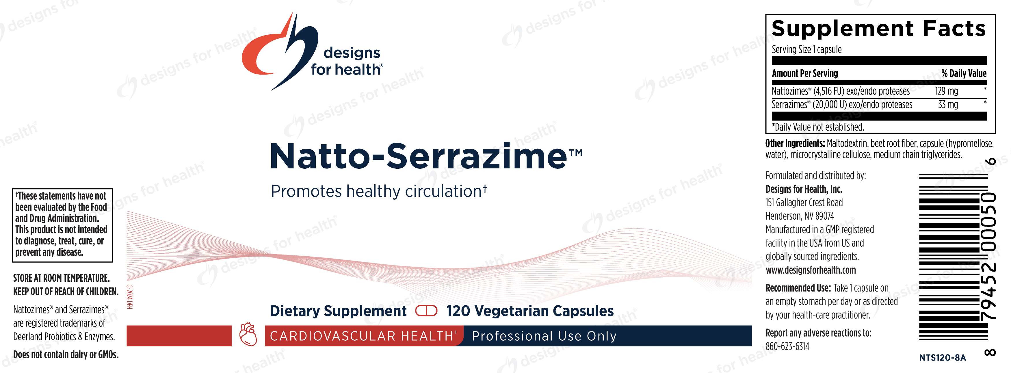 Designs for Health Natto-Serrazime Label