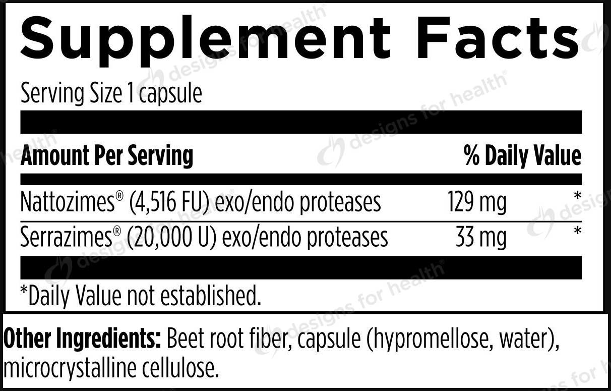 Designs for Health Natto-Serrazime Ingredients