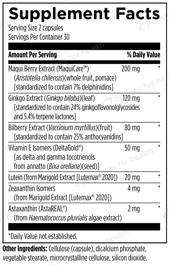 Designs for Health OcuForce Blue Ingredients