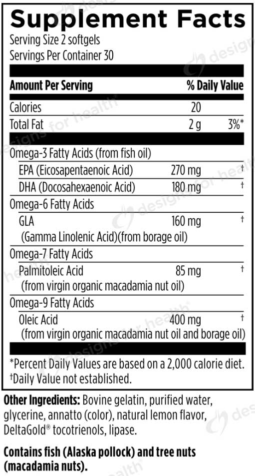 Designs for Health OmegAvail Synergy Ingrediets