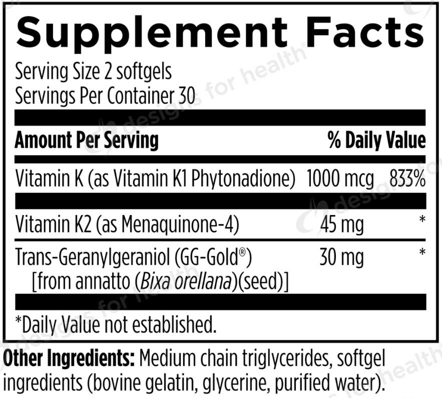 Designs for Health Osteo Tri-K (Formerly BRF 45) Ingredients