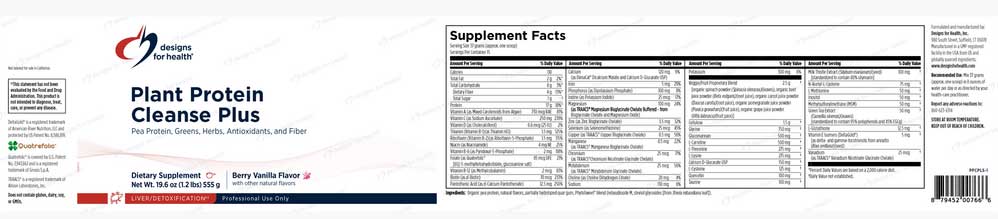 Designs for Health Plant Protein Cleanse Plus Label