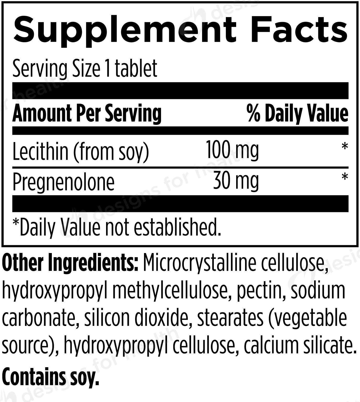 Designs for Health Pregnenolone CRT Ingredients