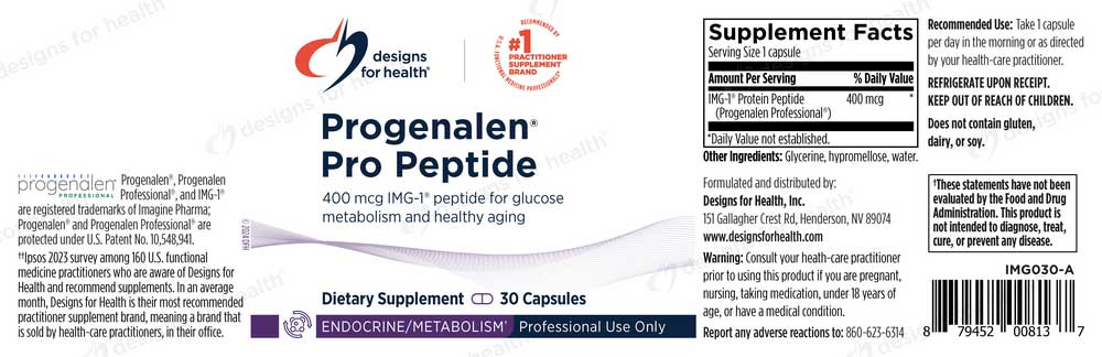 Designs for Health Progenalen Pro Peptide Label