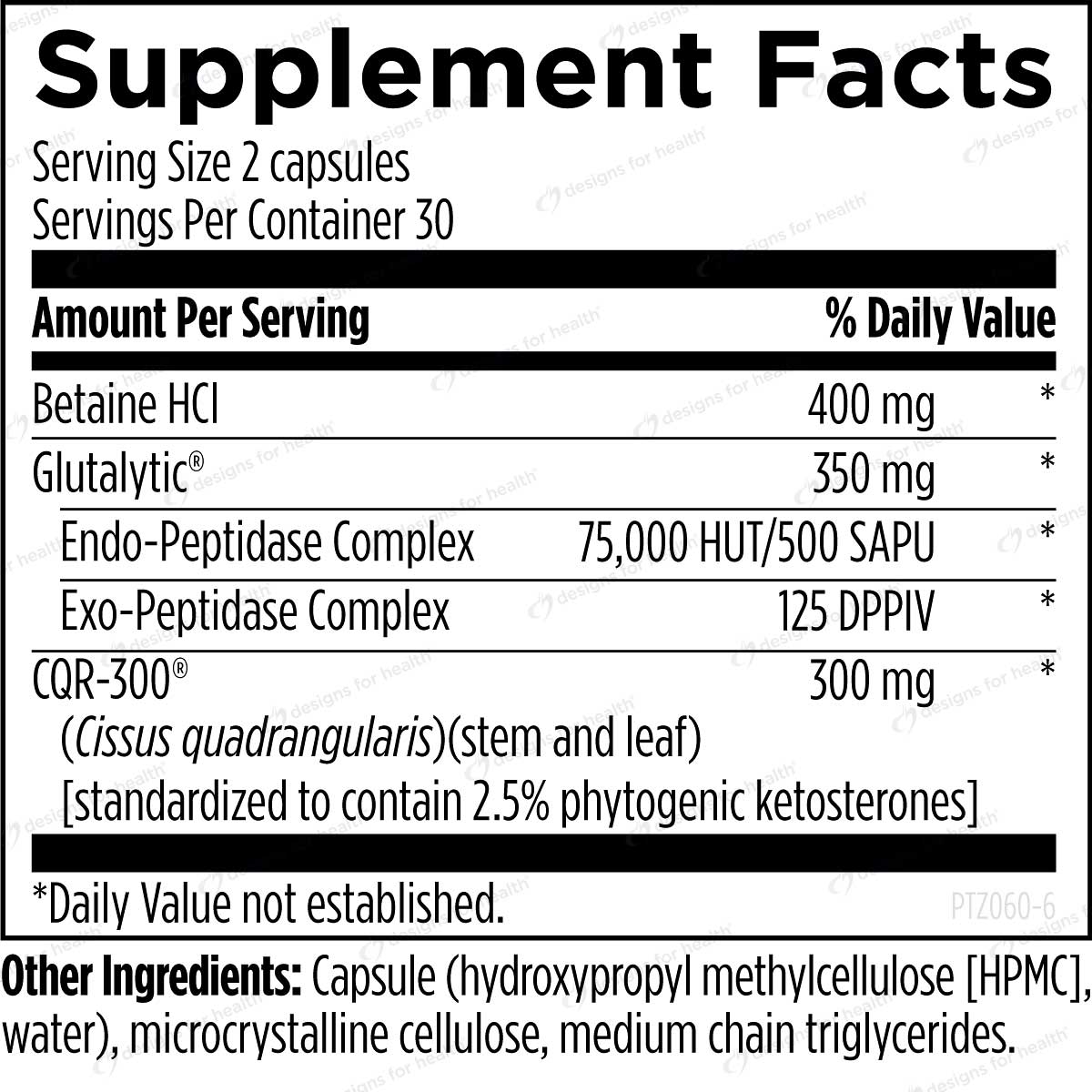 Designs for Health ProtectZyme Ingredients
