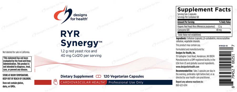 Designs for Health RYR Synergy Label
