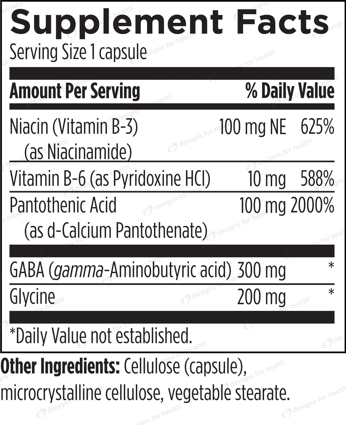 Designs for Health StressArrest Ingredients