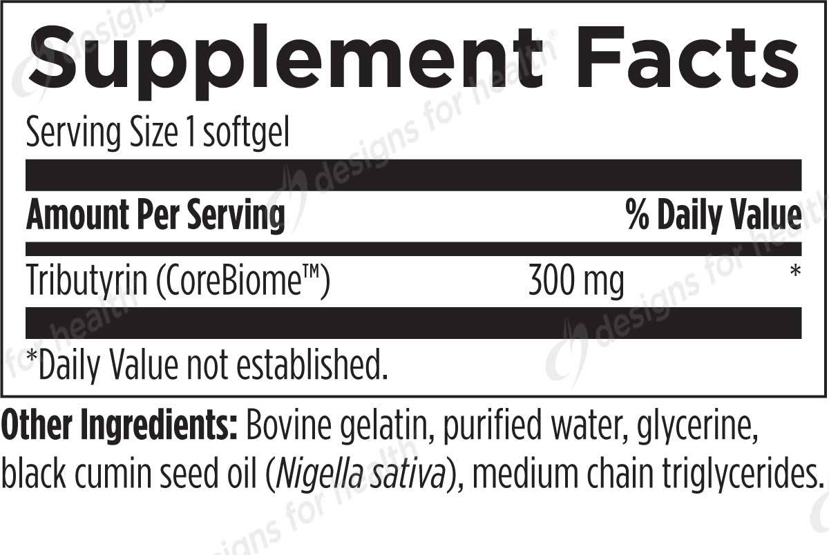 Designs for Health Tri-Butyrin Supreme Ingredients