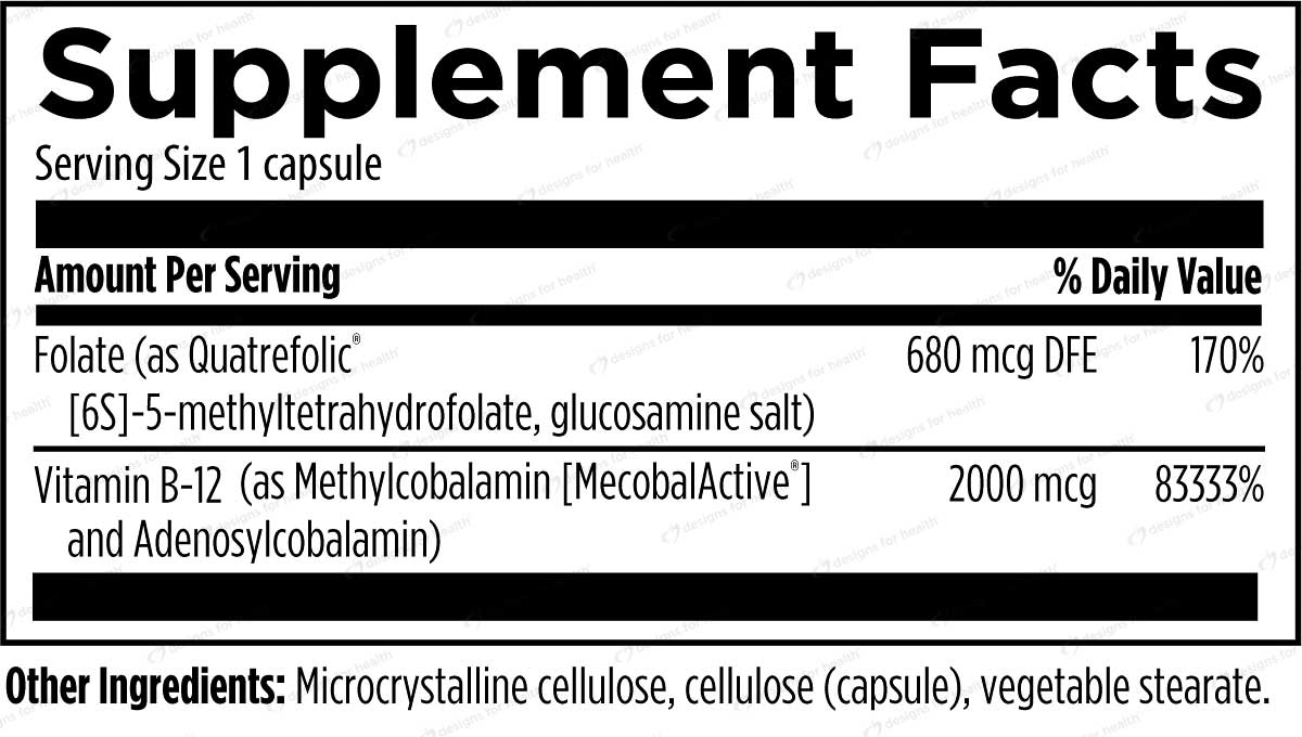 Designs for Health Ultra B12-Folate Ingredients