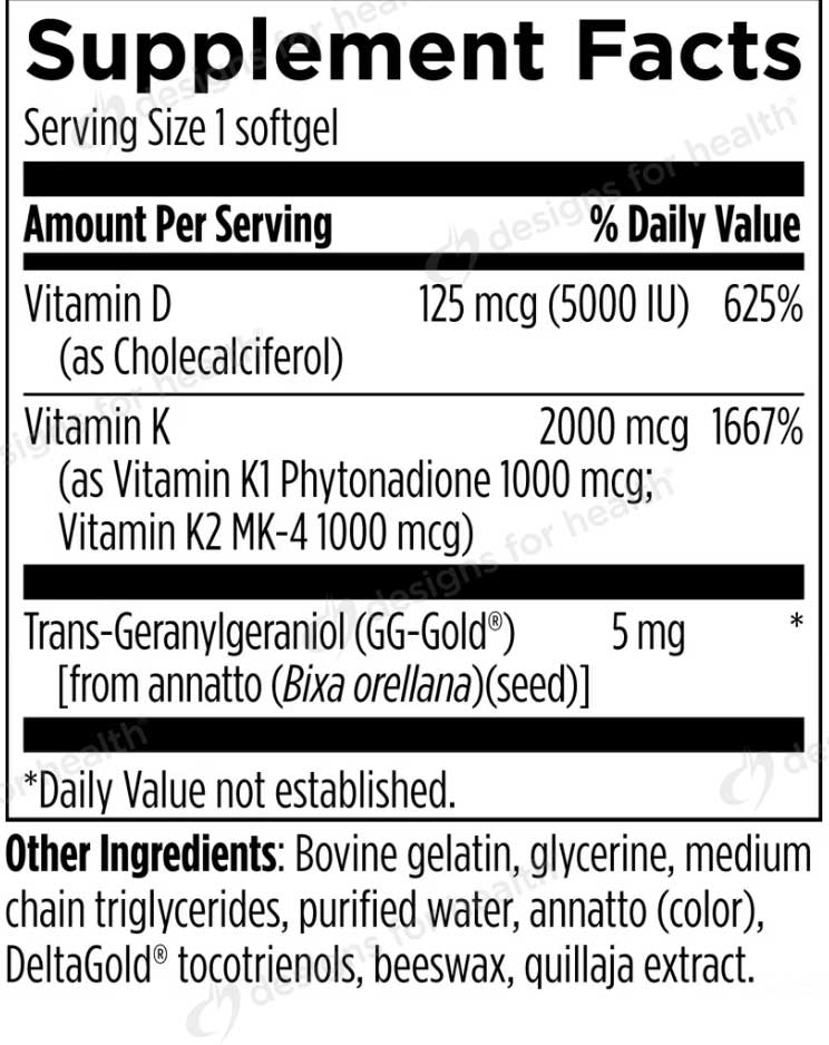 Designs for Health Vitamin D Evail Supreme Ingredients