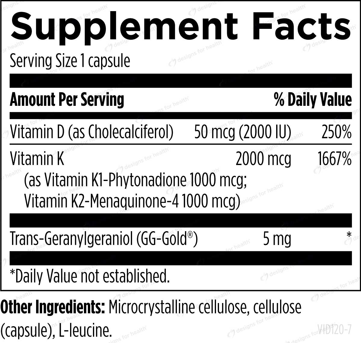 Designs for Health Vitamin D Synergy Ingredients 