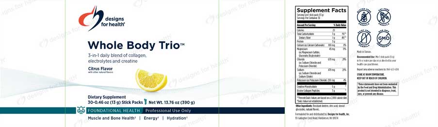 Designs for Health Whole Body Trio Label