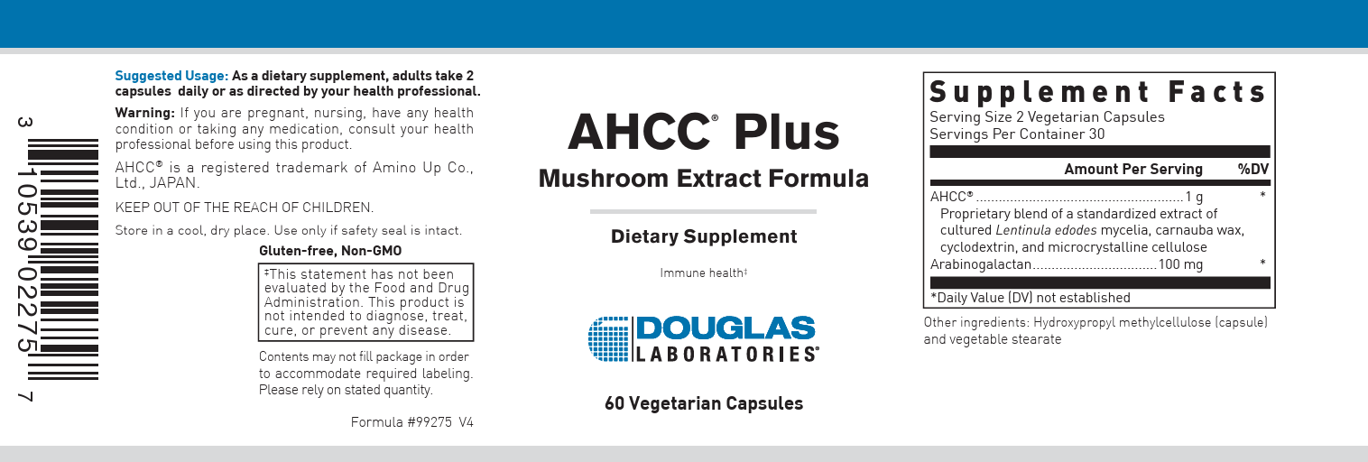 Douglas Laboratories A.H.C.C. Plus Label