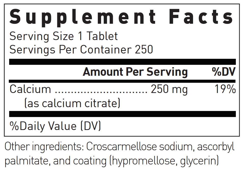 Douglas Laboratories Calcium Citrate Ingredients