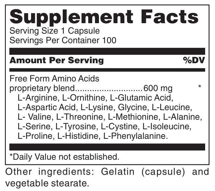 Douglas Laboratories Free Form Amino Acids Caps Ingredients
