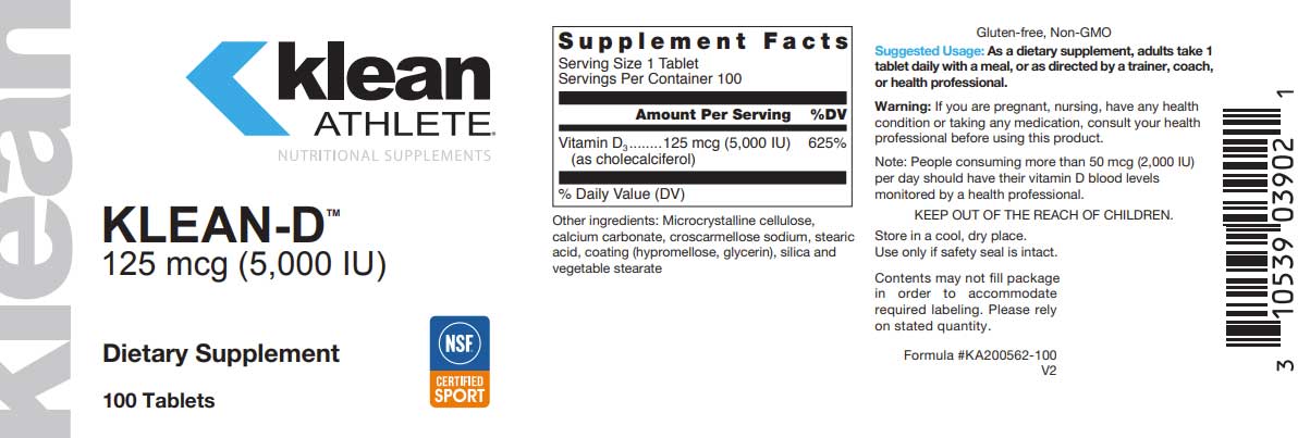Douglas Laboratories Klean-D 5000 IU Label