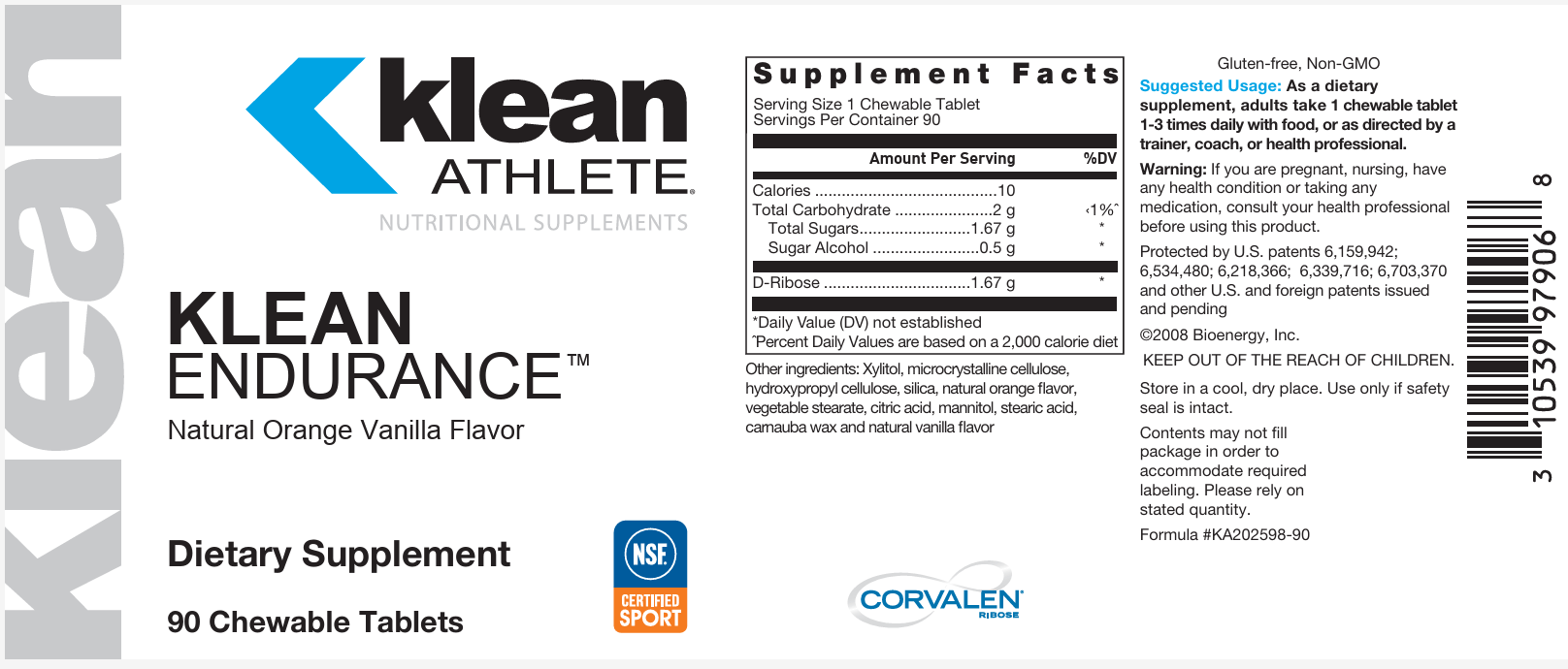 Douglas Laboratories Klean Endurance Label