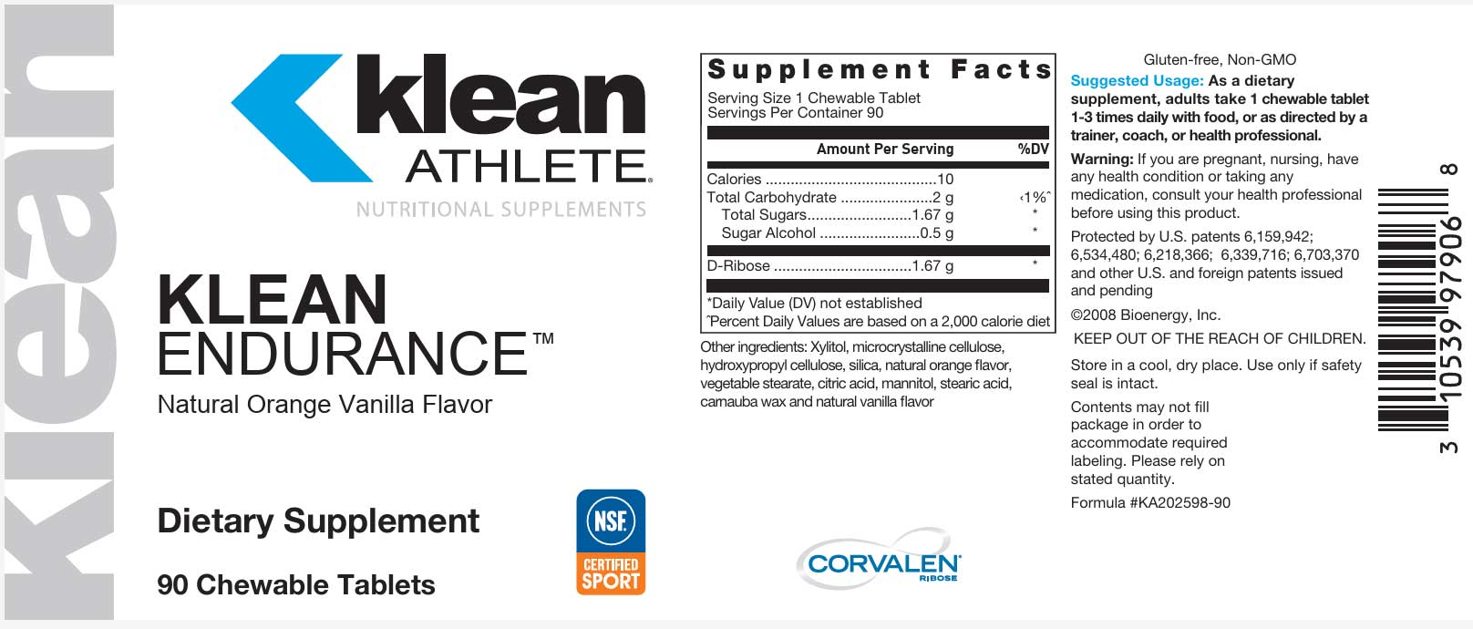 Douglas Laboratories Klean Endurance Label